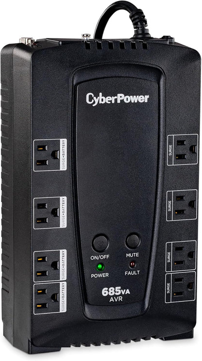 CyberPower CP685AVRG AVR UPS System, 685VA/390W, 8 Outlets, Compact