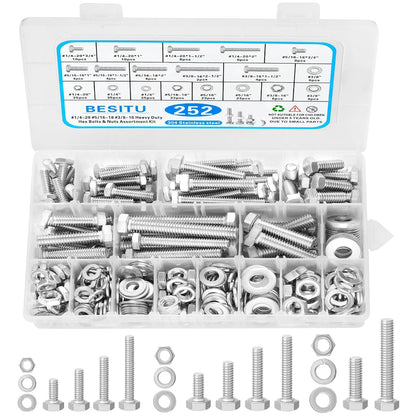 Besitu 280Pcs Metric Flange Bolt Assortment, M6x1.0, M8x1.25, M10x1.5 (12mm to 30mm) Assorted Hex Bolts and Nuts Washers Kit for Automotive, 10.9 Black Zinc Galvanized