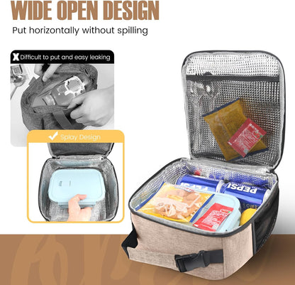 Lunch Bag for Men/Women, Reusable Lunch Box for Adult, Small Insulated Lunch Box, Lunch Tote Bag for Office, Work, Picnic