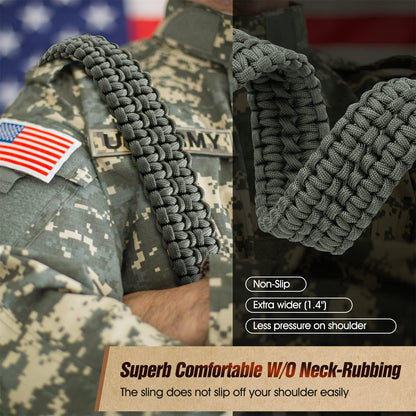 VVAAGG Two-Point Sling with Swivel, Non-Slip Paracord Sling with Adjustable Length Strap