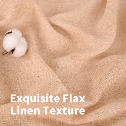 YoungsTex Natural Linen Curtains 84 Inch Long for Living Room Bedroom Grommet Top Light Filtering Privacy Linen Textured Window Semi Sheer Drapes, 2 Panels, 52x84 Inch, Natural