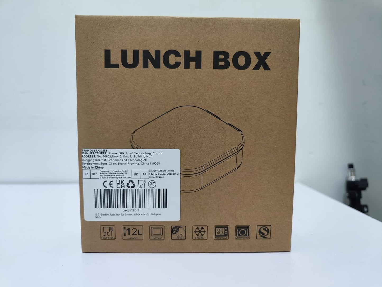 Braoses Bento Box, Lunch Box with 4 Compartments, 800ml Frosted and Leak-Proof Lunch Snack Box for Children Kindergarten(Blue)