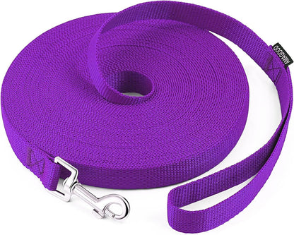 AMAGOOD Dog/Puppy Obedience Recall Training Agility Lead-15 ft 20 ft 30 ft 50 ft Long Leash-for Dog Training,Tie Out,Play,Safety,Camping (15 feet, Black)
