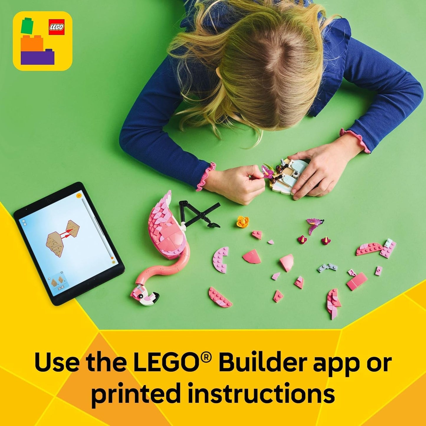 LEGO Creator 3 in 1 Wild Animals: Pink Flamingo Animal Building Toy - Building Toy with 3 Building Options, Pink Flamingo, Cockatoo, or Axolotl - Learning Toy for Kids, Ages 8+- 31170