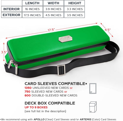 Pink Bolt Card Carrying Case - Playing Card Case Deck Box Storage, Compatible with TCG, Magic: the Gathering Commander MTG, YuGiOh & other Trading Cards (+ 100 Apollo Sleeves)