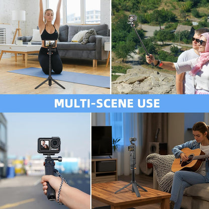 20" Osmo Pocket 3 Tripod for Action Camera, Mini Table Desk Extendable Stand Small Handheld Selfie Stick with Quick Release 1/4'' Screw Vlog for DJI Action 5 Pro for Insta360 X4 X5 X3 Accessories