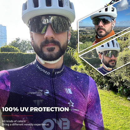 KAPVOE Polarized Cycling Glasses Men Women Mountain Bike Glasses MTB Riding TR90 Sport Sunglasses Running Bicycle Triathlon