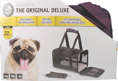 Sherpa Original Deluxe Travel Bag Pet Carrier, Airline Approved & Guaranteed-On-Board - Mesh Panels & Spring Frame, Locking Safety Zippers, Machine Washable Liner - Charcoal Gray, Medium