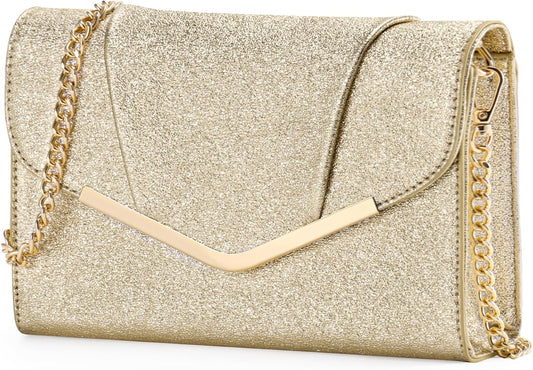 Vaschy Clutch Purse for Women,Fashion Envelope Evening Small Formal Handbag Fold-over Crossbody Shoulder Bag Wedding,Party - PuriLite