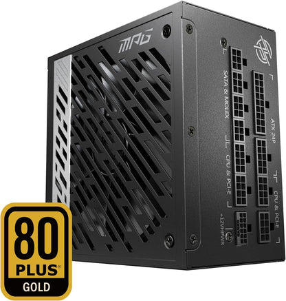 MSI MPG A1250GS PCIE5, 80 Plus Gold Full Modular 1250W Power Supply, 12V-2x6 Cable, ATX 3.1 & PCIE 5.1 Ready