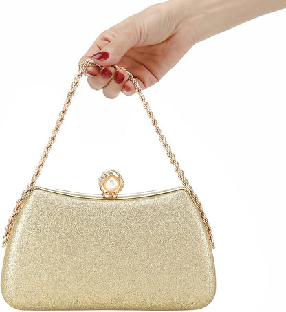 Buric Evening Clutch Bag for Women Glitter Shiny Dress Purse Wedding Bride Handbags Evening Clutches for Cocktail Party