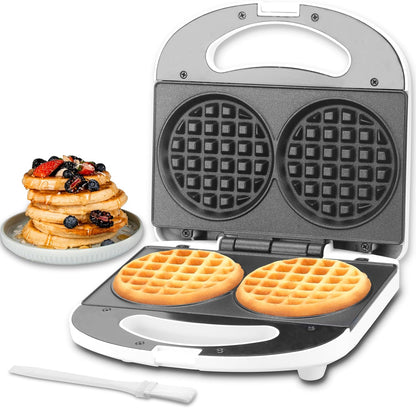 SugarWhisk Double Mini Waffle Maker Machine, Chaffle Maker, Waflera Electrica, Small Waffle Iron for Waffles, Keto Chaffles, Hash Browns, Cookies, 4 Inch - PuriLite
