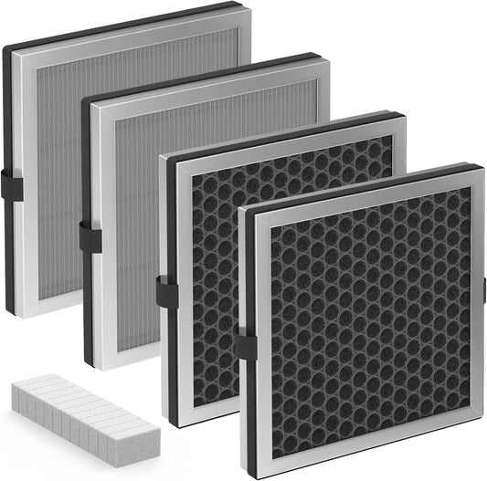 SAKEGDY 4 Pack Replacement Filter, Compatible with Jafanda JF180 Air Purifier, 3-IN-1 Filtration with H13 True HEPA Activated Carbon, for Pet Odor Smoke Dust