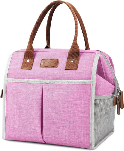 Lunch Bag for Women & Men, Insulated Lunch Box Cooler Tote Bags, Adult Reusable Lunch Boxes with Water Resistant for Work, Travel and Picnic (Grey)