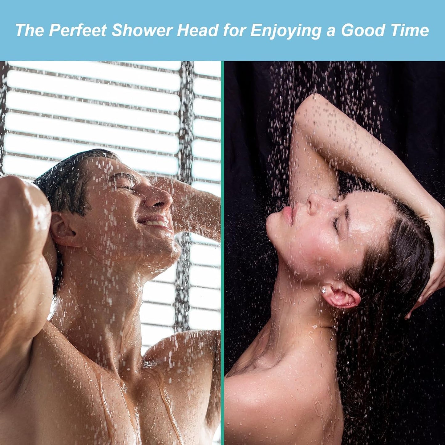 OFFO Shower Head, High Pressure Shower Head with 6 Mode, Fixed Showerheads for Strong Water Flow & Relaxing Shower Experience, Chrome