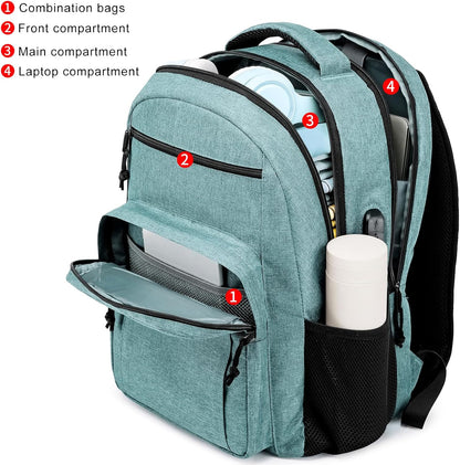 School backpack for Teen Boys, Backpack for Men,15.6 inch Laptop Backpack with USB Charging Port, Large Computer Bookbag with Compartments, Ergonomic Straps, Black