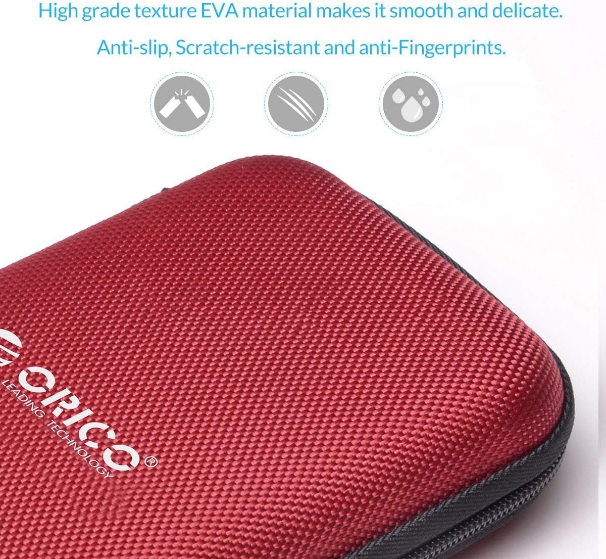 ORICO 5 Pack External Hard Drive Case 2.5 Inch Shockproof Hard Drive Bag Travel Electronics Organizer Carry Case for WD, Toshiba, Seagate, Samsung, Hitachi Hard Drive and Accessories like SD Card, USB Cable, Power Bank, Earphone, Black
