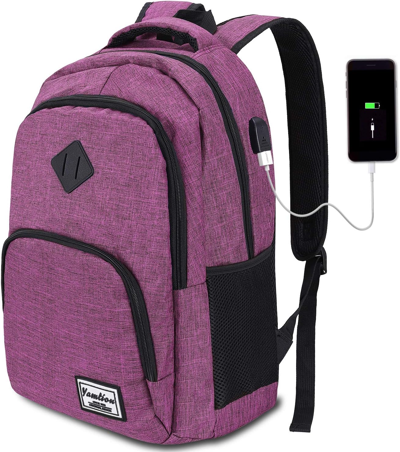 Backpack for Teen Girls,Boys School Backpack for Women with USB,College Backpack,Big Flower