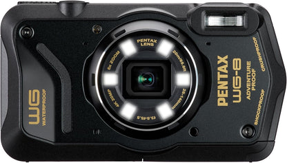 PENTAX WG-8 Black All-Weather Adventure Camera, Featuring Outstanding Waterproof, dustproof, Shock-Resistant Performance, Multi-Application Ring Light for Macro Photography and Webcam Function
