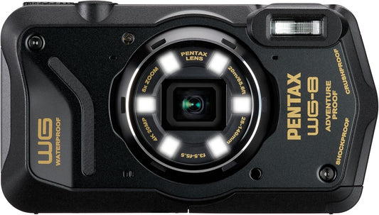 PENTAX WG-8 Black All-Weather Adventure Camera, Featuring Outstanding Waterproof, dustproof, Shock-Resistant Performance, Multi-Application Ring Light for Macro Photography and Webcam Function - PuriLite