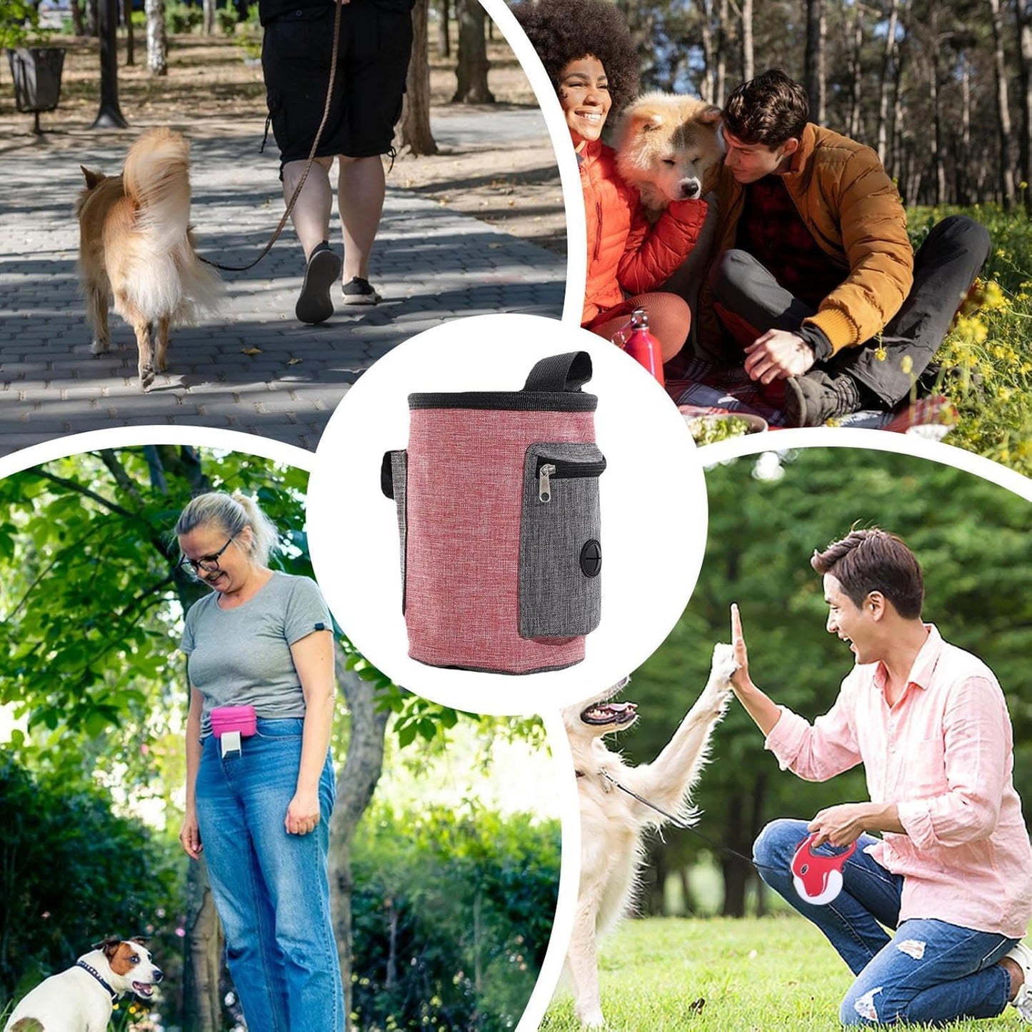 Dog Treat Pouch Bag | Portable Dog Treat Snack Bag Pouch | Dog Treat Carrier Holder, Treat Storage Holder for Travel Dog Walking Puppy Training