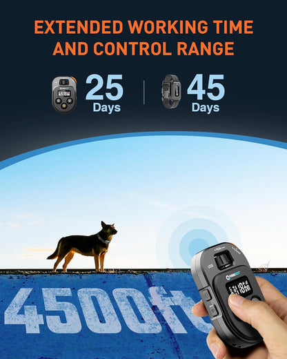 ABBIDOT Shock Collar - 4500ft Dog Training Collar, 178 Levels Dog Shock Collar, E-clicker, Waterproof Remote & Collar, Night Light E Collar for Small Medium Large Dogs (Black, 1 Collar)