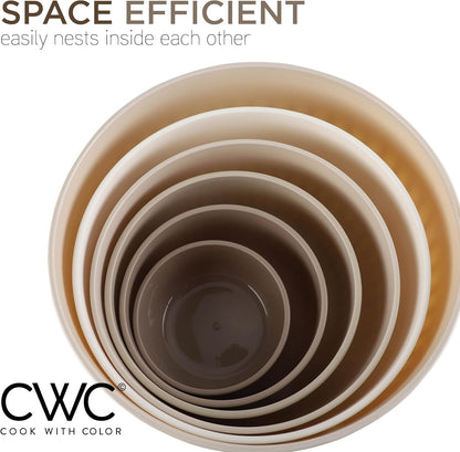 COOK WITH COLOR Prep Bowls with Lids- 8 Piece Nesting Plastic Small Mixing Bowl Set with Lids (Teal Ombre)