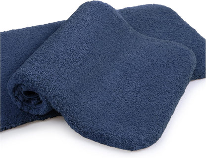 Bathroom Rugs Set 2 Pieces - Bath Rugs Ultra Soft Absorbent Non-Slip Fluffy Thick Microfiber Cozy Bath Mats Set for Tub Shower Bathroom Floors Accessories, 20"x32" & 16"x24" Set of 2 (Beige)