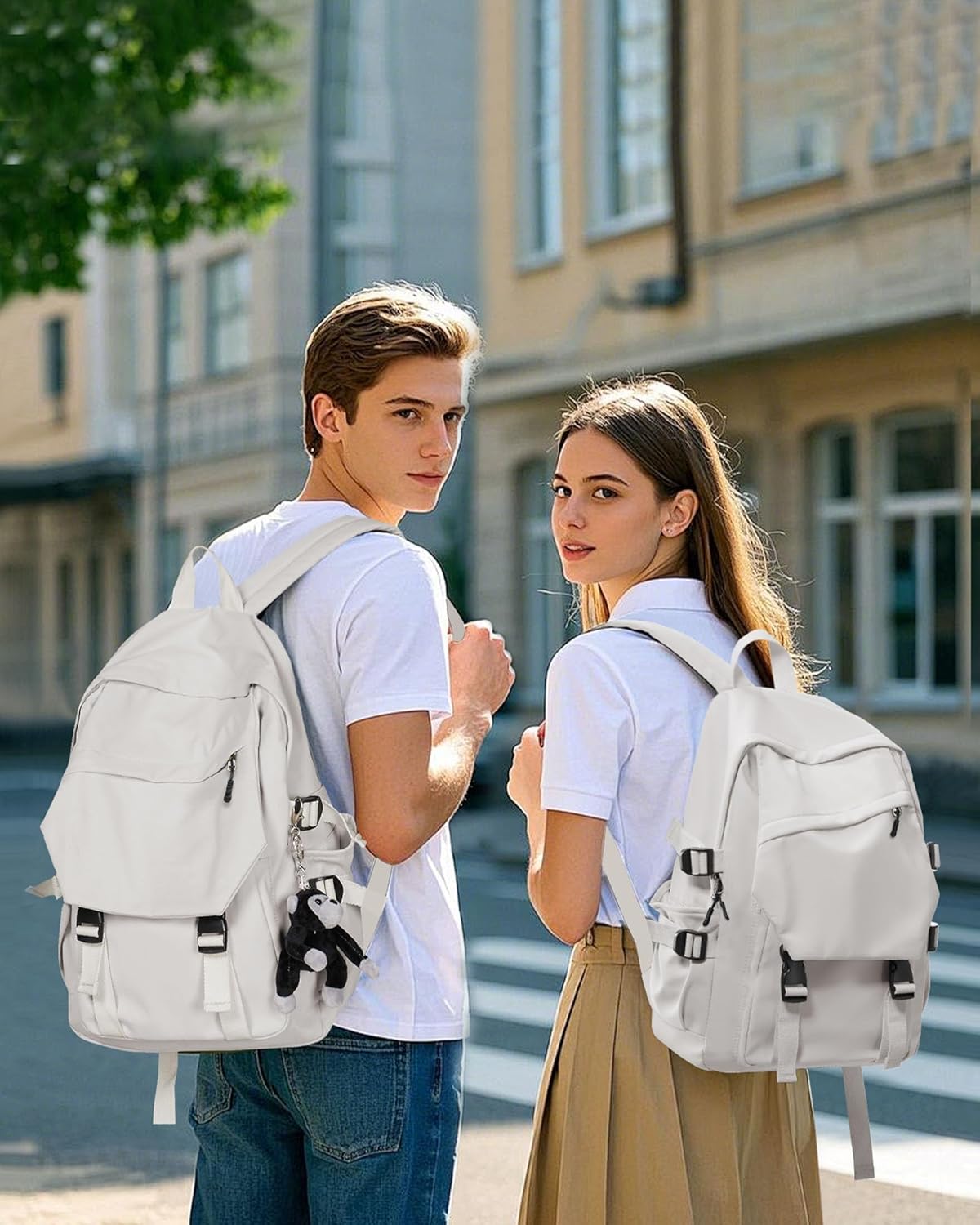 School Backpack for Women Men College High School Bags for Boys Girls Casual Daypack Laptop Backpack Waterproof Black Bookbag Travel Rucksack