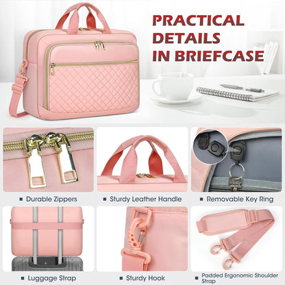 Laptop Bag 17 Inch Laptop Briefcase for Women Waterproof Computer Messenger Bag Professional Laptop Case for Business Work - PuriLite
