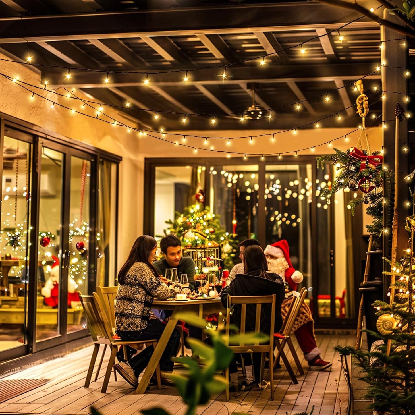 JMEXSUSS 66ft 200 LED Halloween Lights Outdoor, Orange String Lights Clear Wire, 8 Modes Orange Halloween Christmas String Lights Plug in for Tree Indoor Patio Garden Thanksgiving Decorations