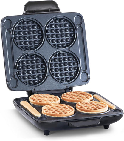 DASH Mini Maker Electric Round Griddle for Individual Pancakes, Cookies, Eggs & other on the go Breakfast, Lunch & Snacks with Indicator Light + Included Recipe Book - Aqua,4 Inch