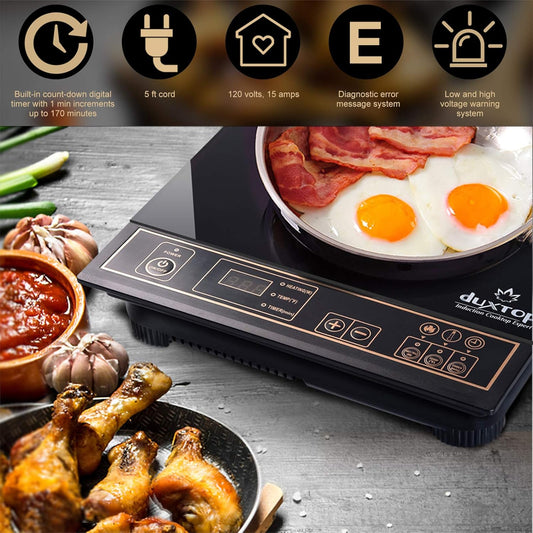 Duxtop 1800W Portable Induction Cooktop Countertop Burner, Gold 8100MC/BT-180G3 - PuriLite