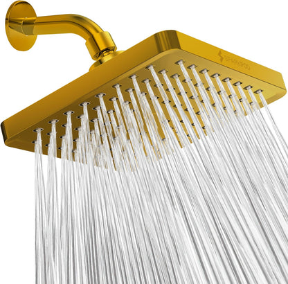 SparkPod Shower Head - High Pressure Rain - Premium Quality Luxury Design - 1-Min Install - Easy Clean Adjustable Replacement for Your Bathroom Shower Heads (Luxury Polished Chrome, 6 Inch Round)
