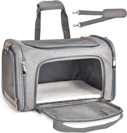 SFBAIHEN Cat Carriers Dog Carrier Pet Carrier for Small Medium Cats Dogs Puppies up to 15 Lbs, TSA Airline Approved Small Dog Carrier Soft Sided, Collapsible Waterproof Travel Puppy Carrier (Pink)