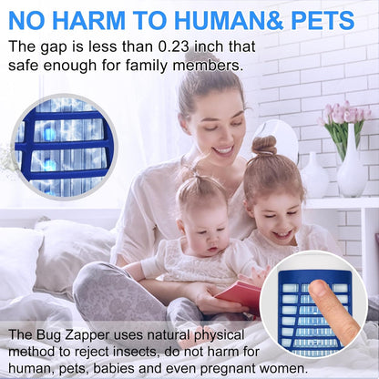 Bug Zapper Indoor,Electronic Fly Zapper Lamp for Familie,LED Lights Eliminates Flies Flying Pests - Non-Toxic - Silent - Effective Operation UV