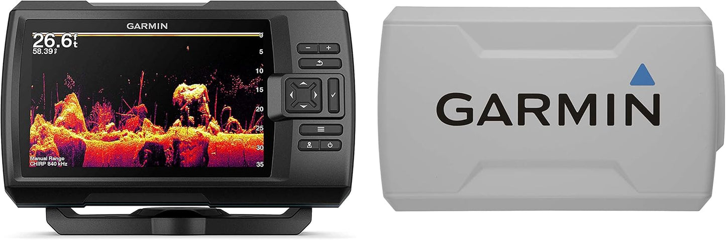 Garmin Striker Vivid 4cv Bundle with Transducer and Protective Cover, 4-inch Color Fishfinder, Vivid Scanning Sonar Color Palettes 010-02550-00