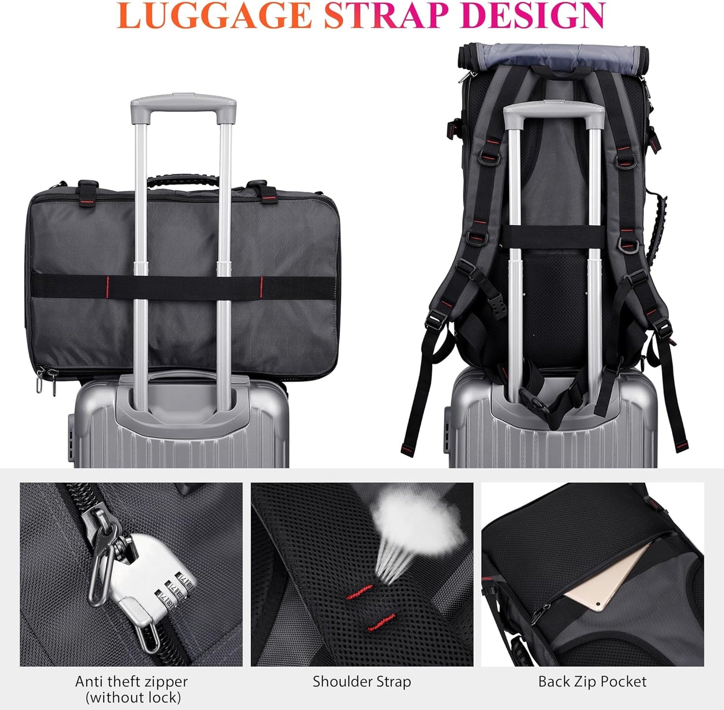 WITZMAN Carry On Travel Backpack for Men Duffle Bags Fit for 17 Inch Laptop Airline Approved Laptop Backpack