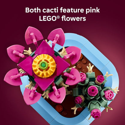 Flowering Cactus Building Toy | Plant Building Set | Artificial Cactus Decor | Construction Block Cactus | Creative Display Model - PuriLite