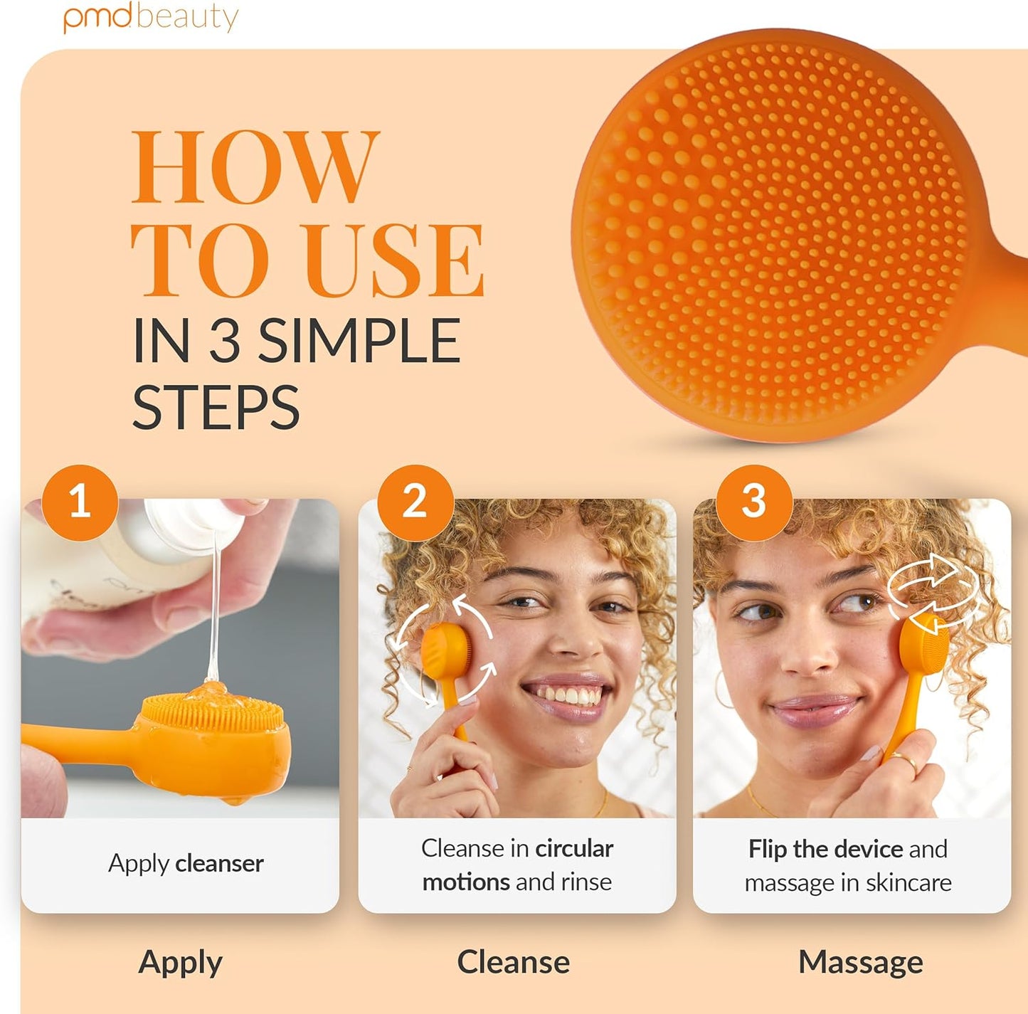 PMD Clean Mini - Smart Facial Cleansing Device with Silicone Brush & Anti-Aging Massager - Waterproof - SonicGlow Vibration Technology - Clear Pores and Blackheads - Lift, Firm, and Tone Skin