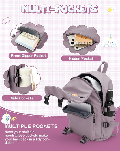 School Backpack for Women Men College High School Bags for Boys Girls Casual Daypack Laptop Backpack Waterproof Black Bookbag Travel Rucksack