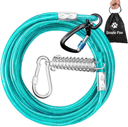 Tie Out Cable for Dogs, 10FT Dog Leads for Yard Chew Proof, Heavy Duty Dog Tie Out Cable for Large Dogs Up to 126lbs, Durable Dog Runner for Yard or Camping