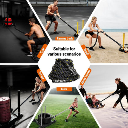 Weight Sled Rope Workout Sled Pulling Rope Sled Push Gym Equipment Rope for Weight Sleds for Training, Tire Pulling Workout Fitness Resistance, Football Exercise Equipment for Men & Women