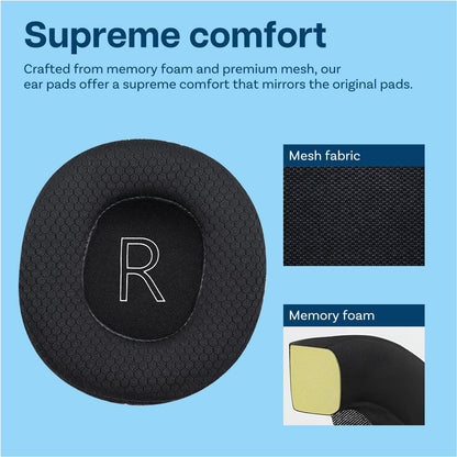Ear Pads Replacement for Xbox Wireless, Wired, Xbox Stereo 20th Anniversary Special Edition Headphones by MMOBIEL – Cooling Gel Ear Pad Cushions - Noise Isolation Earpads Replacement – Black