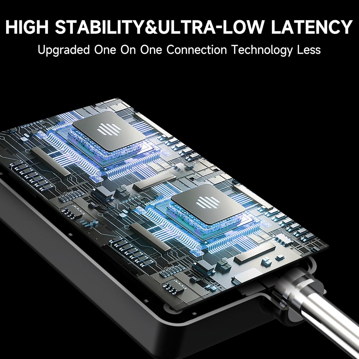 Wireless Microphone, Wireless Mic with One-to-One Chip Connection, 40H Rechargeable Battery, 200FT Range, Plug and Play, Ergonomic Design,Less Latency Microphone for Singing, Speech, Party