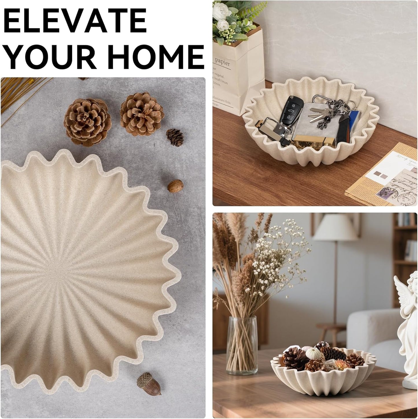 Handmade Resin Fruit Bowl | Decorative Home Bowl | Modern Centerpiece Bowl | Key and Purse Holder Bowl | Kitchen Counter Bowl