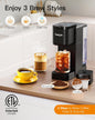 Tastyle Single Serve Hot & Iced Coffee Maker with Strong Brew, 40oz Removable Reservoir, 6 Brew Sizes, Compatible with K Cup and Grounds, Compact for Home, Office, RV and Dorm, BK, Black (2.0 Version)