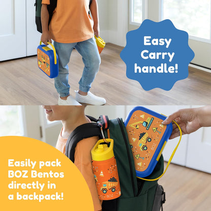 BOZ Kids Bento Lunch Box - 4 Compartment Kids Lunch Containers for Ages 3 to 7 - Leak Proof, Dishwasher Safe