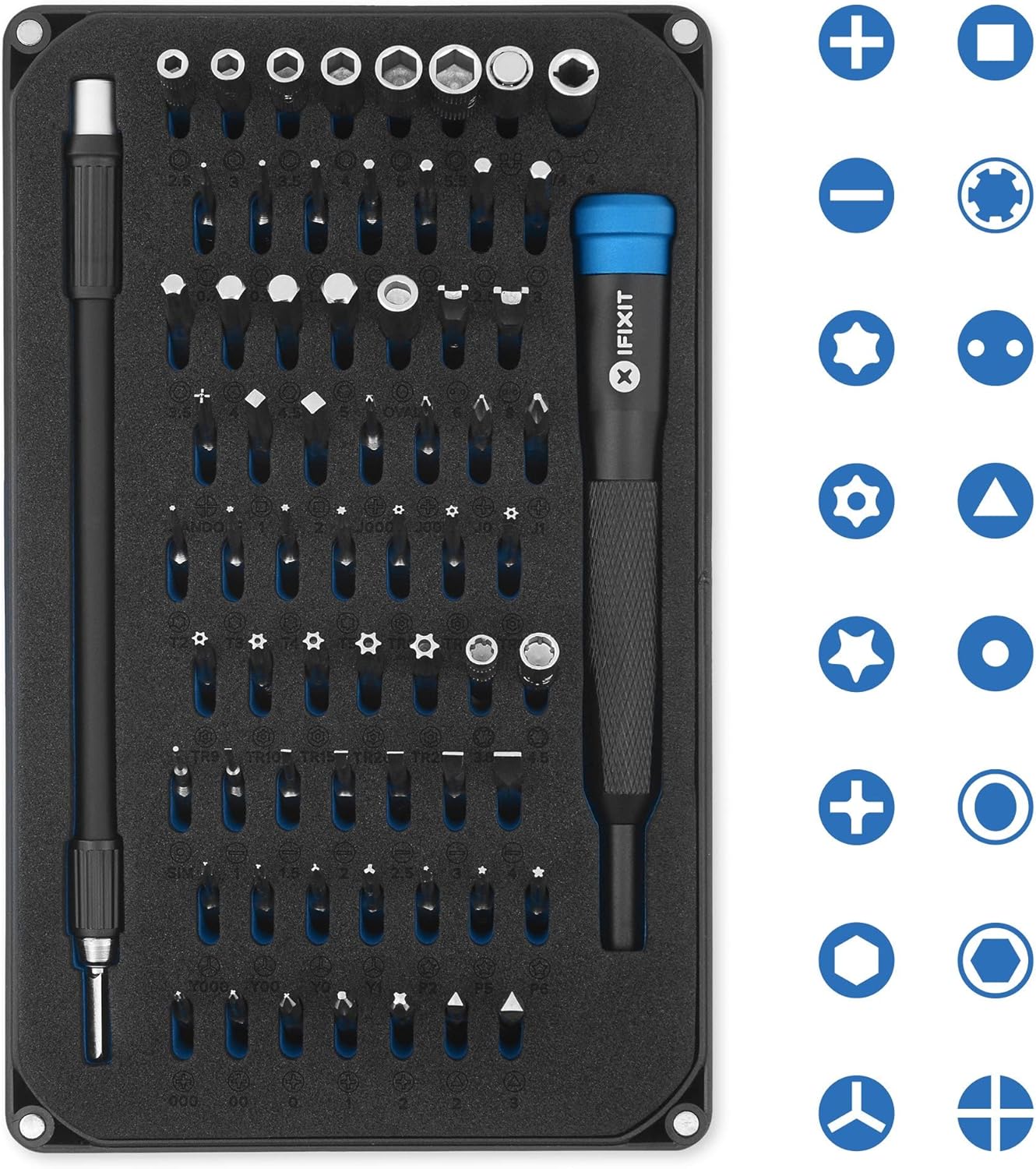 iFixit Pro Tech Toolkit - Professional Electronics Repair Tool Kit with Magnetic Precision Screwdriver – Complete Smartphone, Computer & Tablet Repair Set - PuriLite