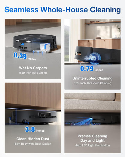 ECOVACS DEEBOT X9 PRO OMNI Robot Vacuum and Mop, BLAST™ 16,600Pa Suction, OZMO ROLLER Instant Self-Washing Mopping, ZeroTangle™ 3.0, Triple Lift System, AI Smart Navigation, Hands-Free OMNI Station